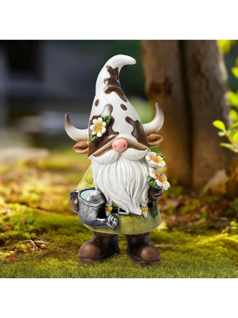 Charming Outdoor Gnome Statue - Cow Figurine for Garden, Lawn & Home Decor